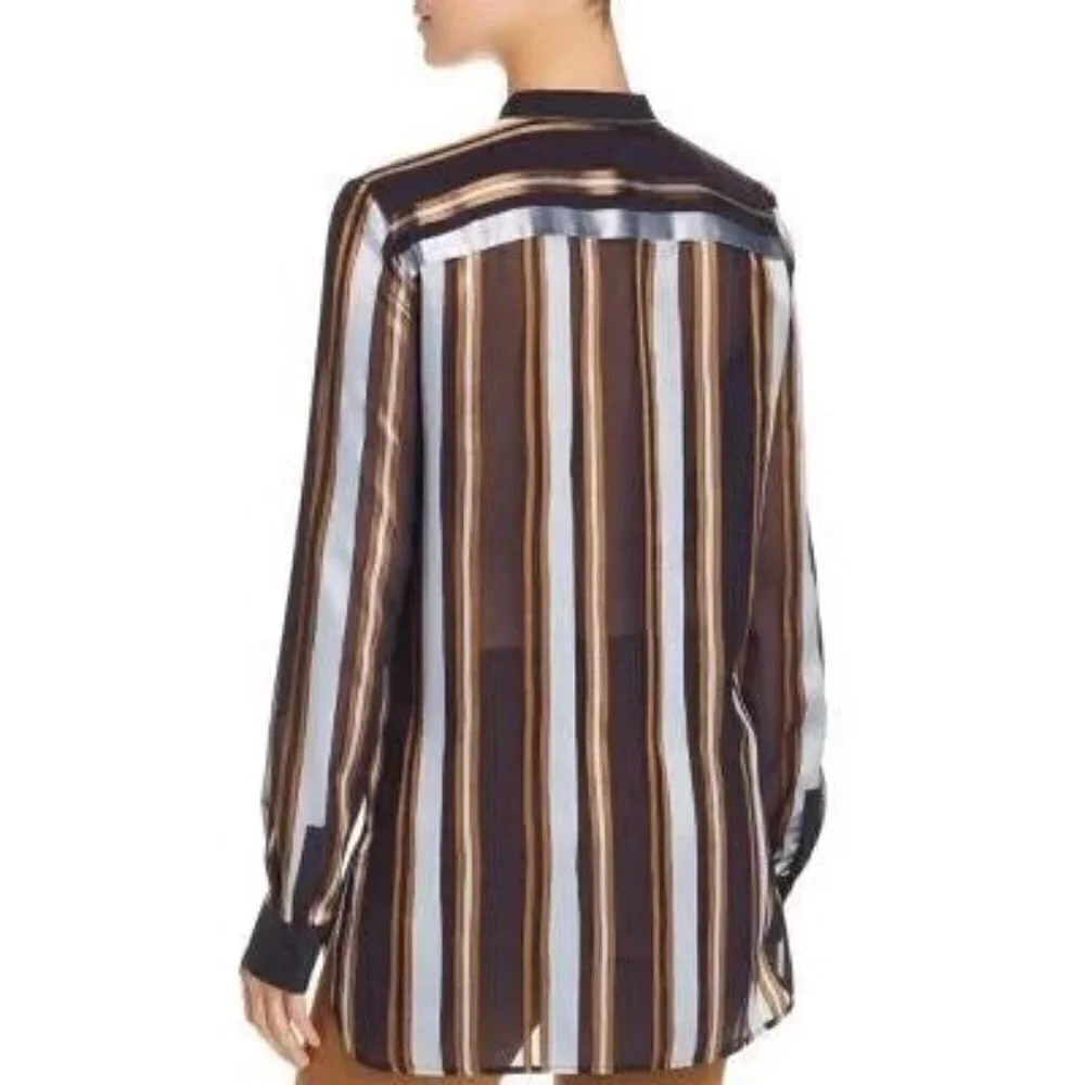 Lafayette 148 New York Brayden Stripe Blouse - Picture 2 of 10